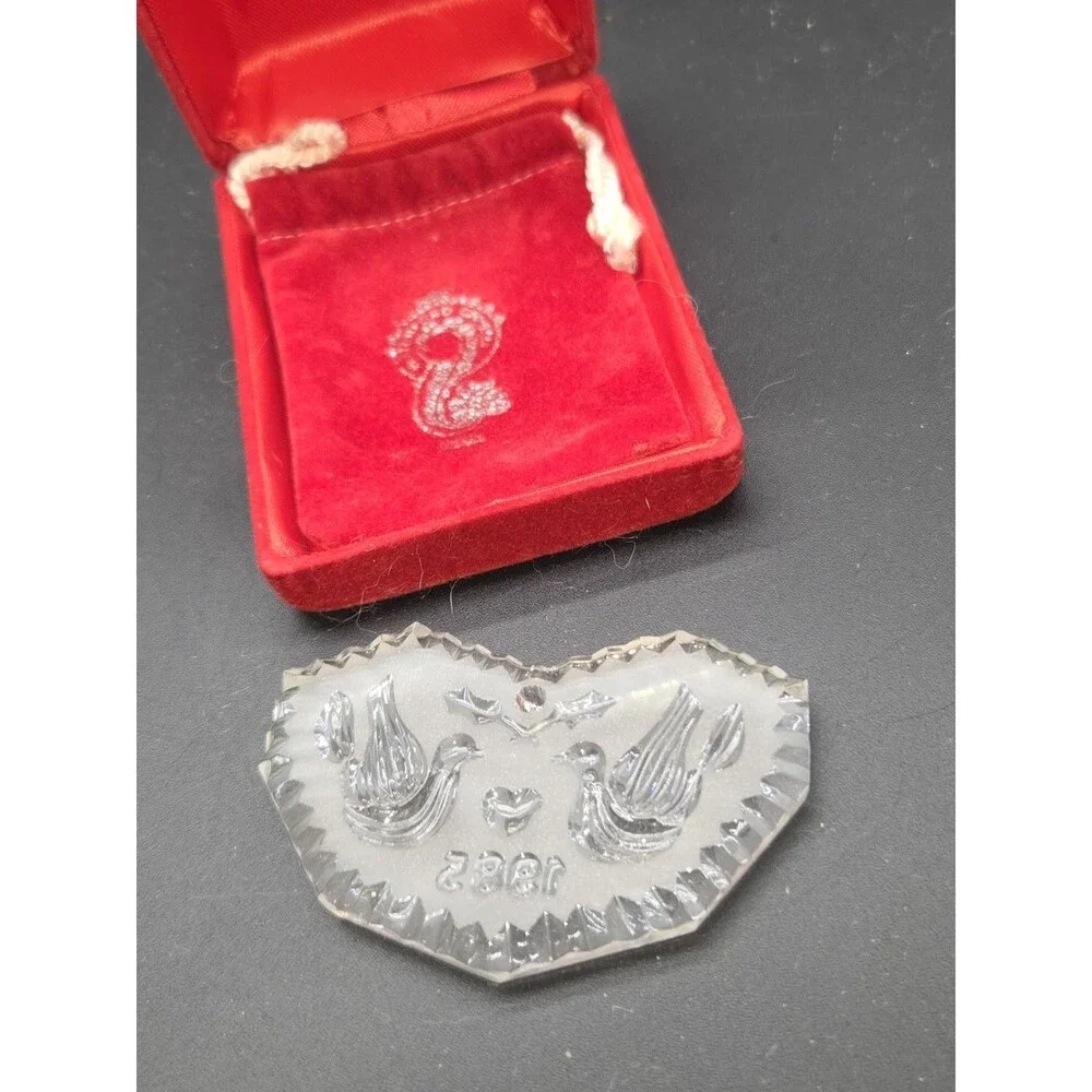 Vintage 1985 Waterford Crystal 12 Days of Christmas Two Turtle Doves ornament